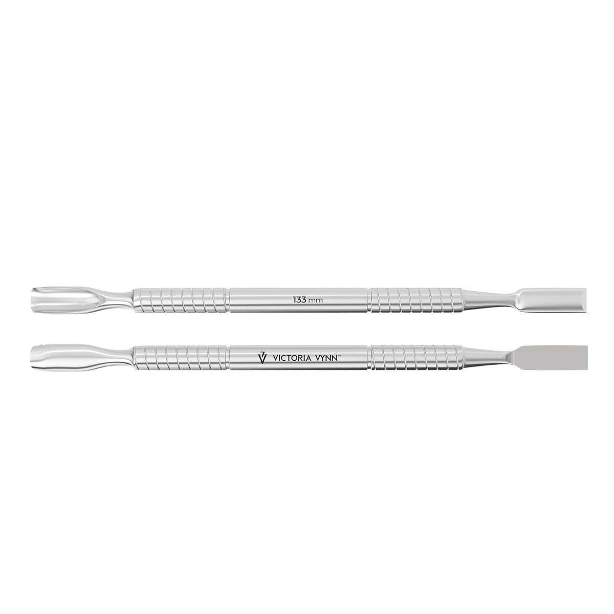 Kopytko do skórek Victoria Vynn Cuticle Pusher 133 mm, dwustronne narzędzie ze stali, zaokrąglona końcówka z jednej strony i płaska łopatka z drugiej