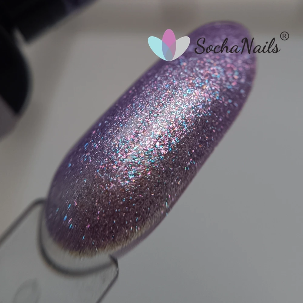 Victoria Vynn GEL POLISH 370 Donna - żywy fiolet z brokatową iskrą, kolor na wzorniku