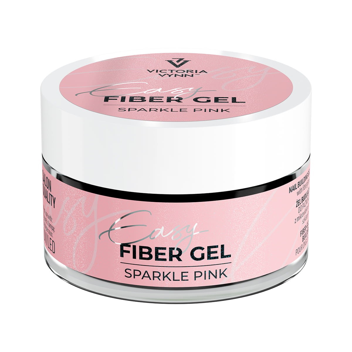 Victoria Vynn EASY FIBER GEL Sparkle Pink 50ml - słoiczek żelu budującego z mikrowłóknami szklanymi