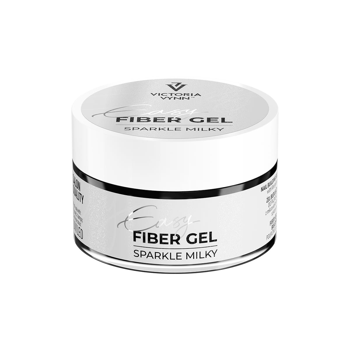 Victoria Vynn EASY FIBER GEL Sparkle Milky 15ml - słoiczek żelu budującego z mikrowłóknami szklanymi