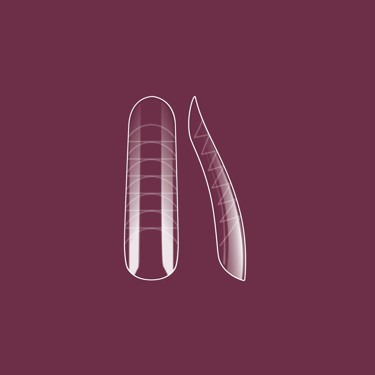 Dual forma Victoria Vynn PERFECT Shape Universal, pojedyncza foremka od frontu i z profilu, z liniami pomocniczymi