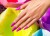 Manicure lakierem 380 Biforek - różowo-fioletowy odcień na paznokciach