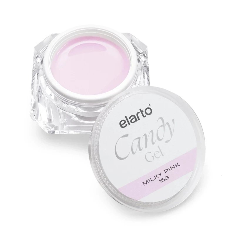 Żel budujący mleczno-różowy Candy Milky Pink Elarto na start i korekty 15g