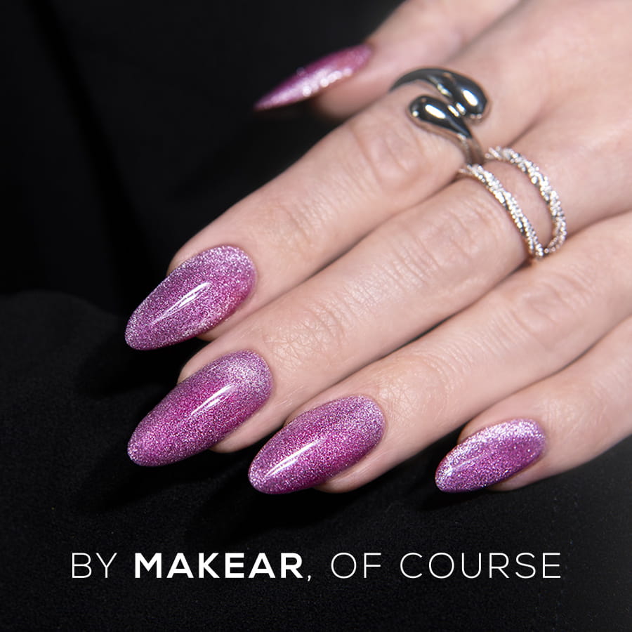 Makear MCL01 Toe Beans cat eye - swatch różu z magnetyczną smugą kociego oka, 8 ml