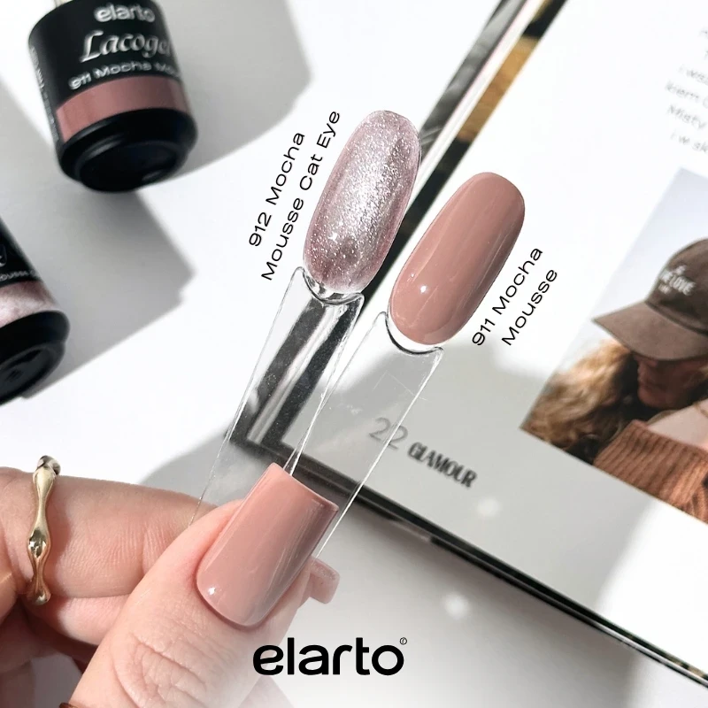 Lacogel Mocha Mousse Holo Cat Eye nr 912 - kolor na wzorniku, brąz mocha mousse z efektem holo