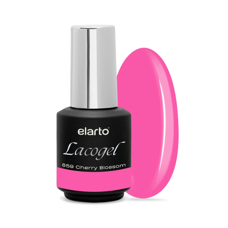 Elarto Lacogel Cherry Blossom nr 859S 7ml - kremowy lakier hybrydowy, romantyczny róż z nutą fioletu