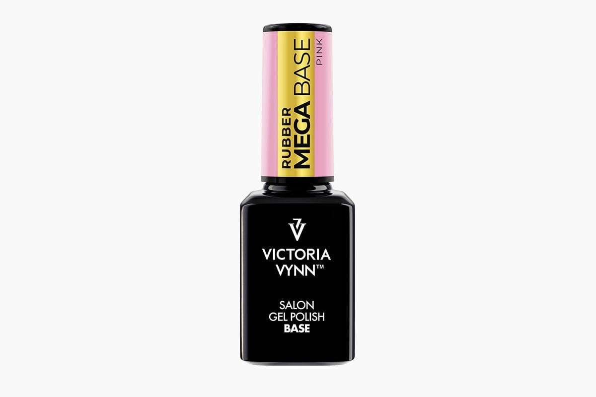 Mega Base Pink 15 ml - flakon bazy budującej Victoria Vynn Rubber Mega Base, różowa nakrętka na białym tle