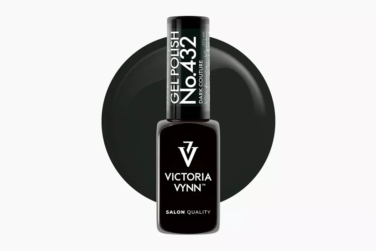 Lakier hybrydowy Victoria Vynn Dark Couture 432 - butelka niemal czarnego grafitu 8 ml