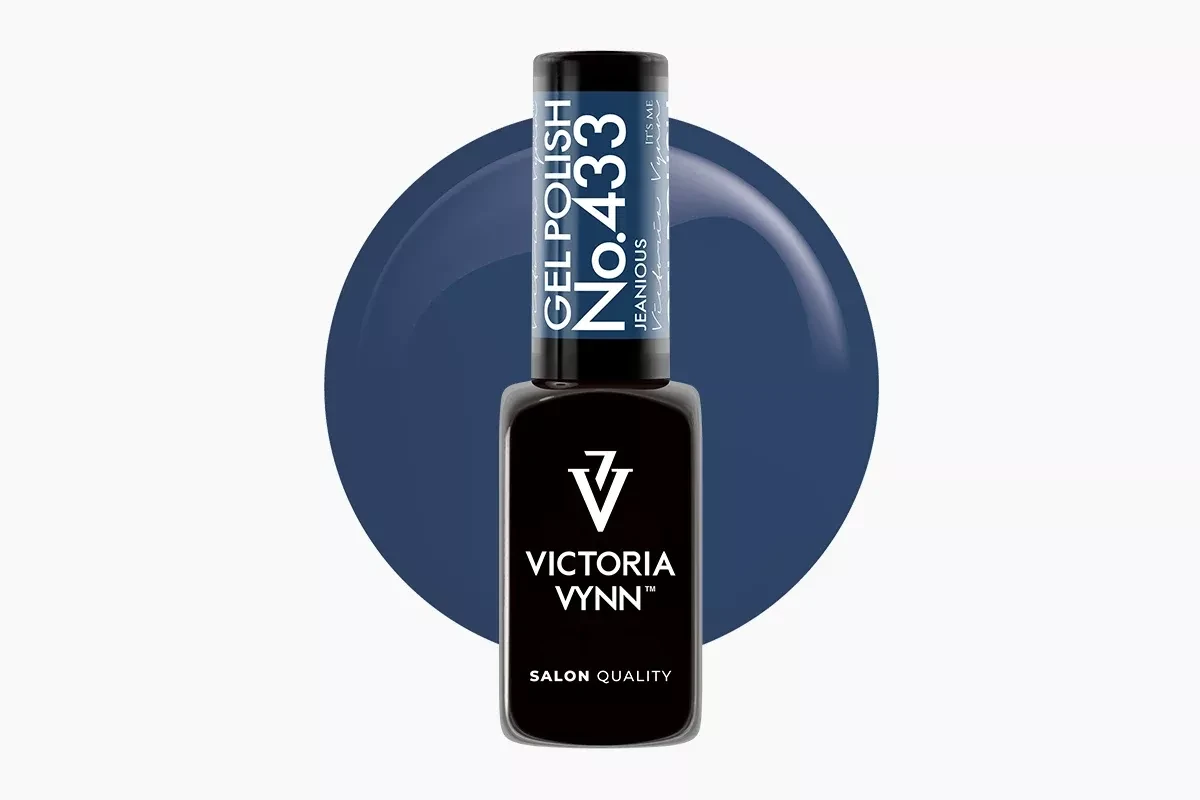Lakier hybrydowy Victoria Vynn Jeanious 433 - butelka denimowego granatu 8 ml