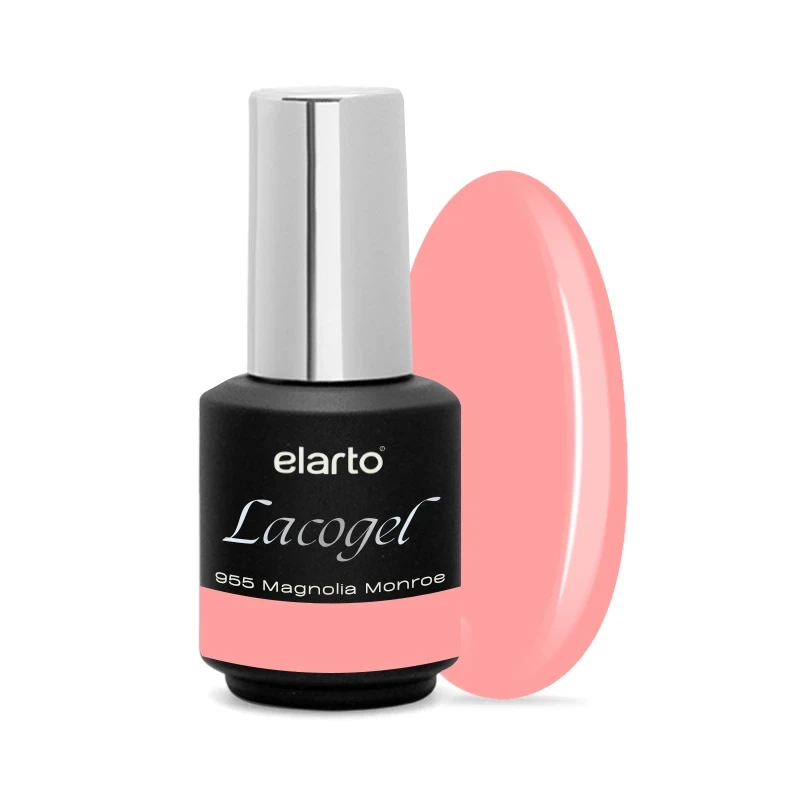 Elarto Lacogel Magnolia Monroe nr 955 7ml lakier hybrydowy, brzoskwiniowo-różowy, kremowy