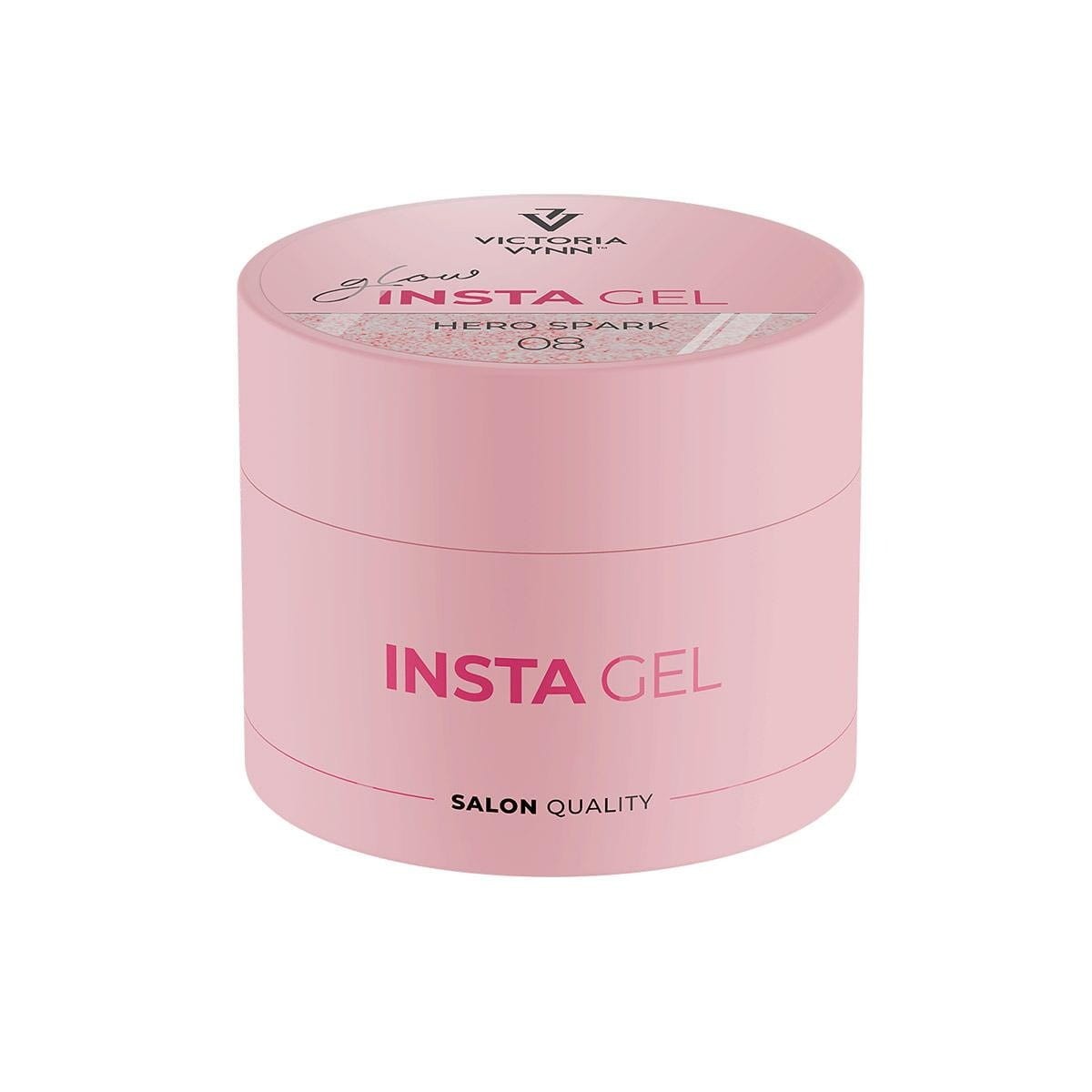 Victoria Vynn INSTA GEL 08 Hero Spark 40 ml - nude z drobinkami żel budujący, różowy słoiczek