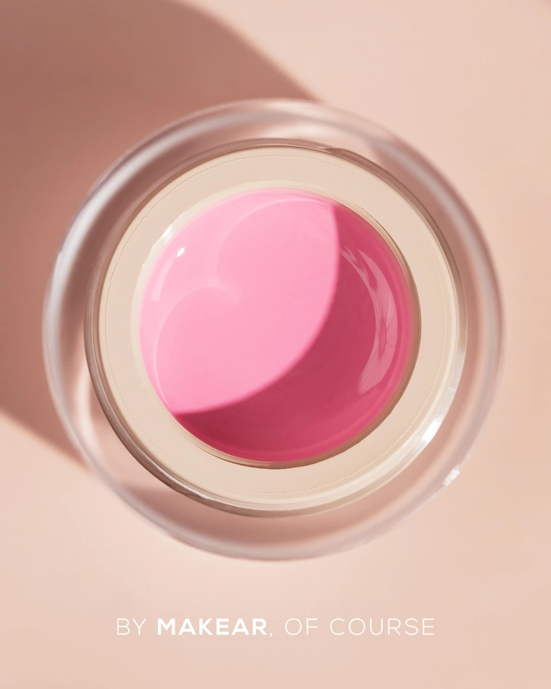 Makear French Manicure Gel Pink FG05 5 ml, żel w otwartym słoiczku widziany z góry