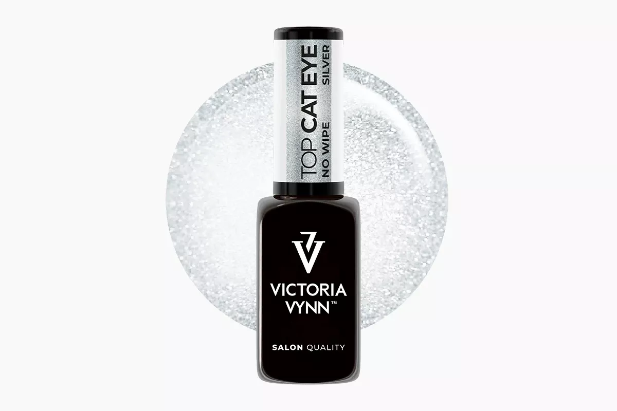Victoria Vynn Top Silver Cat Eye No Wipe hybrydowy top ze srebrną drobinką 8ml