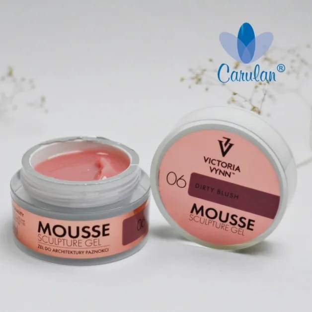 Victoria Vynn Mousse Sculpture Gel Dirty Blush No. 06 15 ml - żel-mus do architektury paznokci, otwarty i zamknięty słoiczek