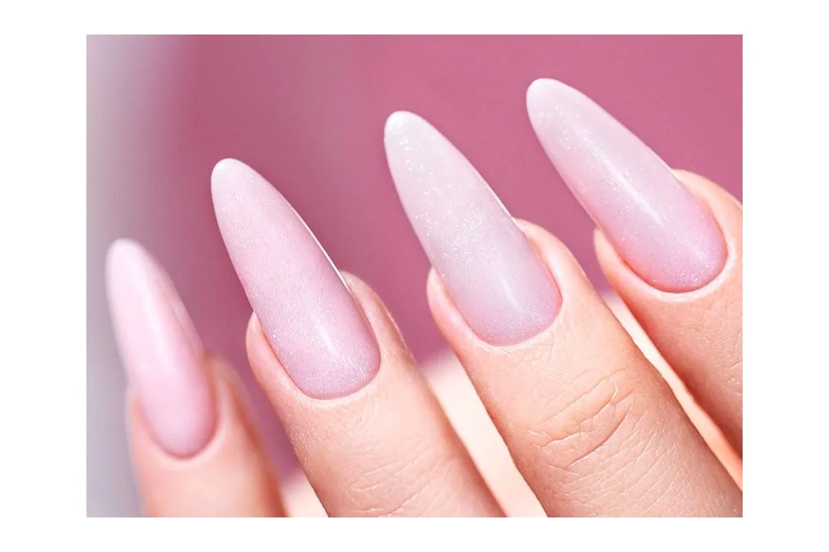 Victoria Vynn EASY FIBER GEL Sparkle Pink 15ml - stylizacja paznokci w efekcie baby boomer, różowo-białe ombre
