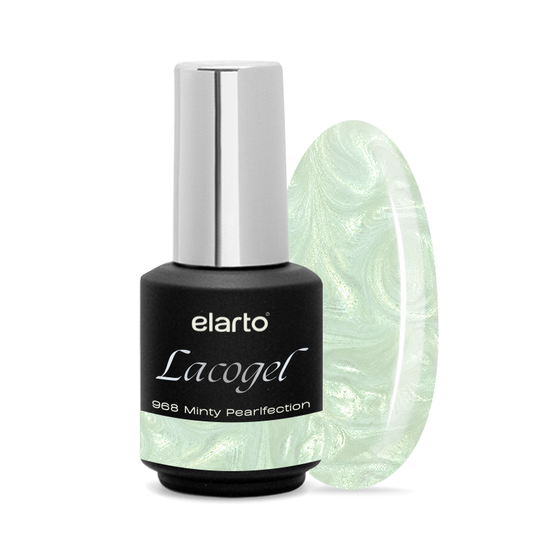 Elarto Lacogel Minty Pearlfection nr 968 7ml - opalizujacy lakier hybrydowy, miętowo-zielona opalizacja