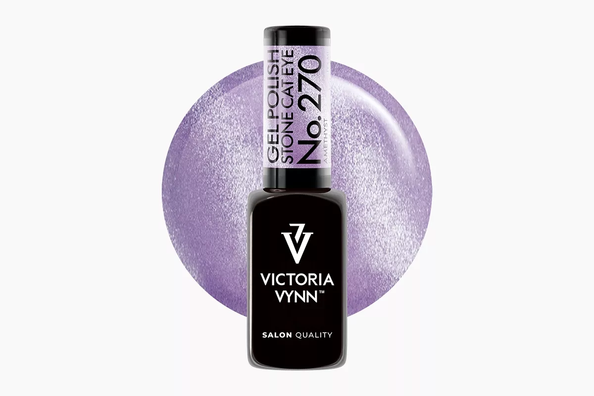 Lakier hybrydowy Victoria Vynn Gel Polish Cat Eye No. 270 Amethyst 8 ml - liliowy fiolet z magnetyczną smugą cat eye