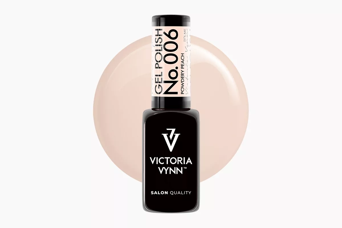 Lakier hybrydowy Victoria Vynn Gel Polish 006 Powdery Peach 8 ml - ciepły brzoskwiniowy beż, kremowe pełne krycie