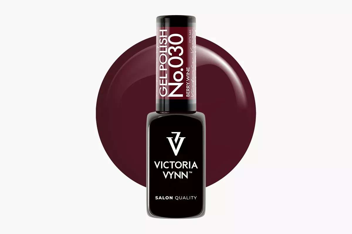 Victoria Vynn GEL POLISH 030 Berry Wine 8 ml - karminowa, winna czerwień na paznokciach