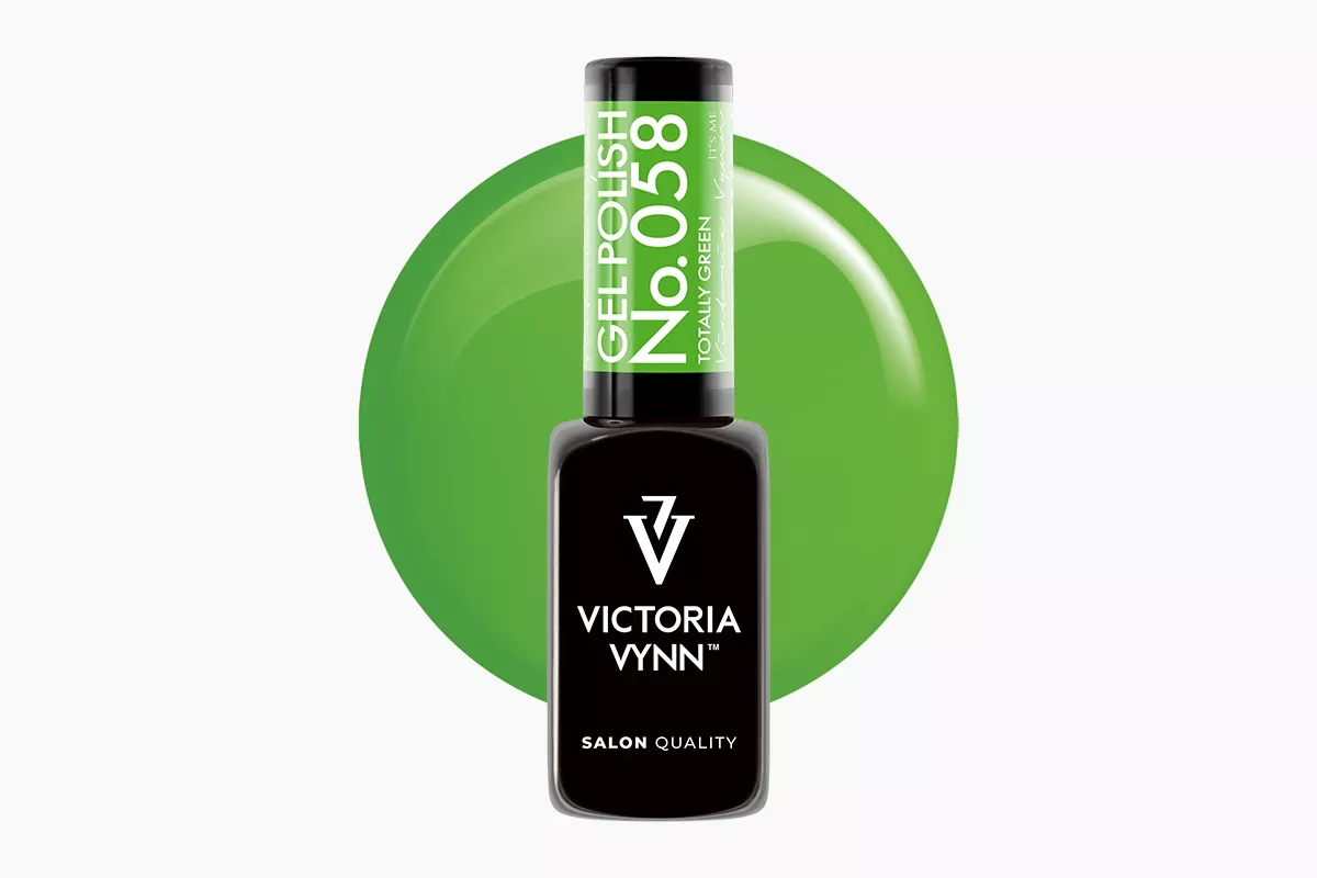 Lakier hybrydowy Victoria Vynn Gel Polish 058 Totally Green 8 ml - neonowa jaskrawa zieleń, soczyste pełne krycie