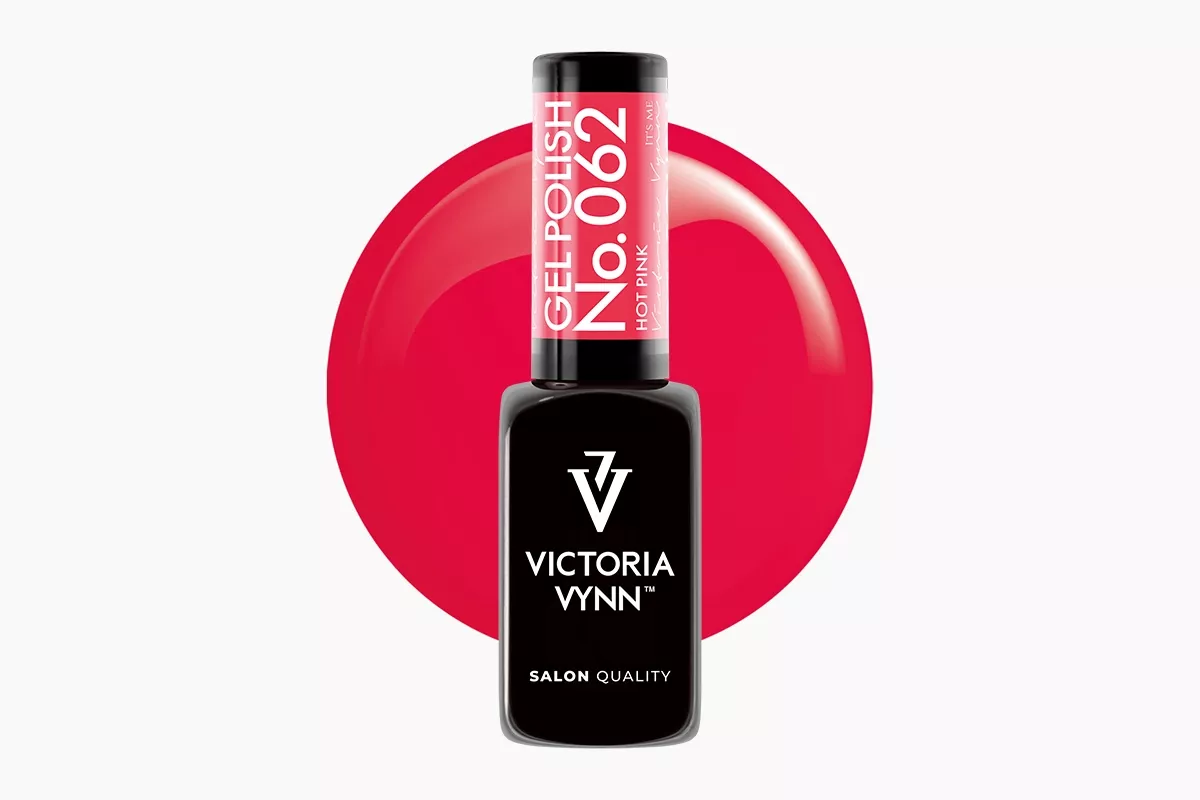 Lakier hybrydowy Victoria Vynn Gel Polish 062 Hot Pink 8 ml - neonowy jaskrawy róż, soczyste pełne krycie