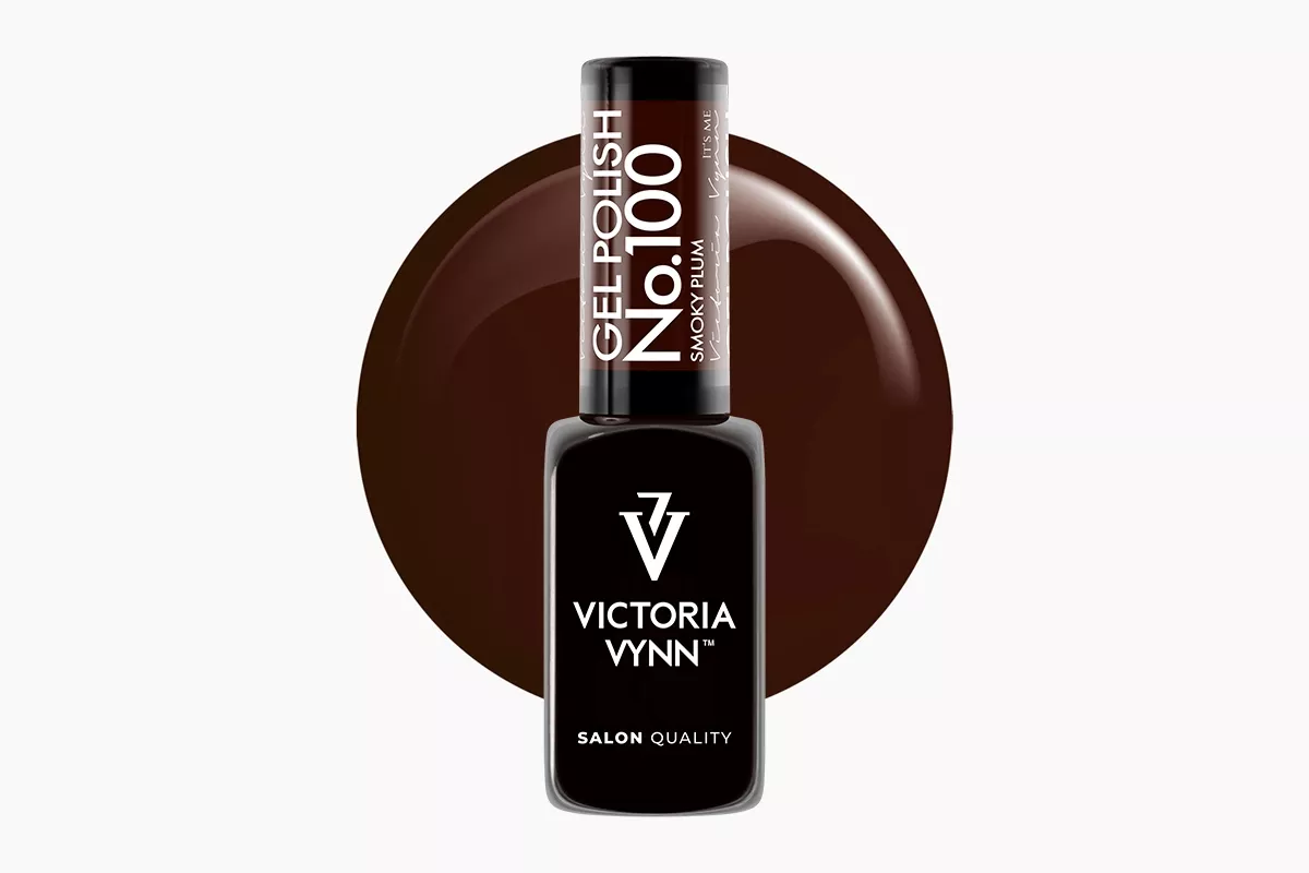 Victoria Vynn GEL POLISH 100 Smoky Plum 8 ml - ciemna, przydymiona wiśnia na paznokciach