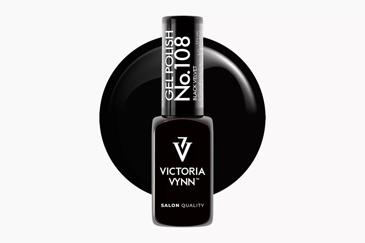 Lakier hybrydowy Victoria Vynn 108 Black Velvet 8 ml - butelka głębokiej czerni