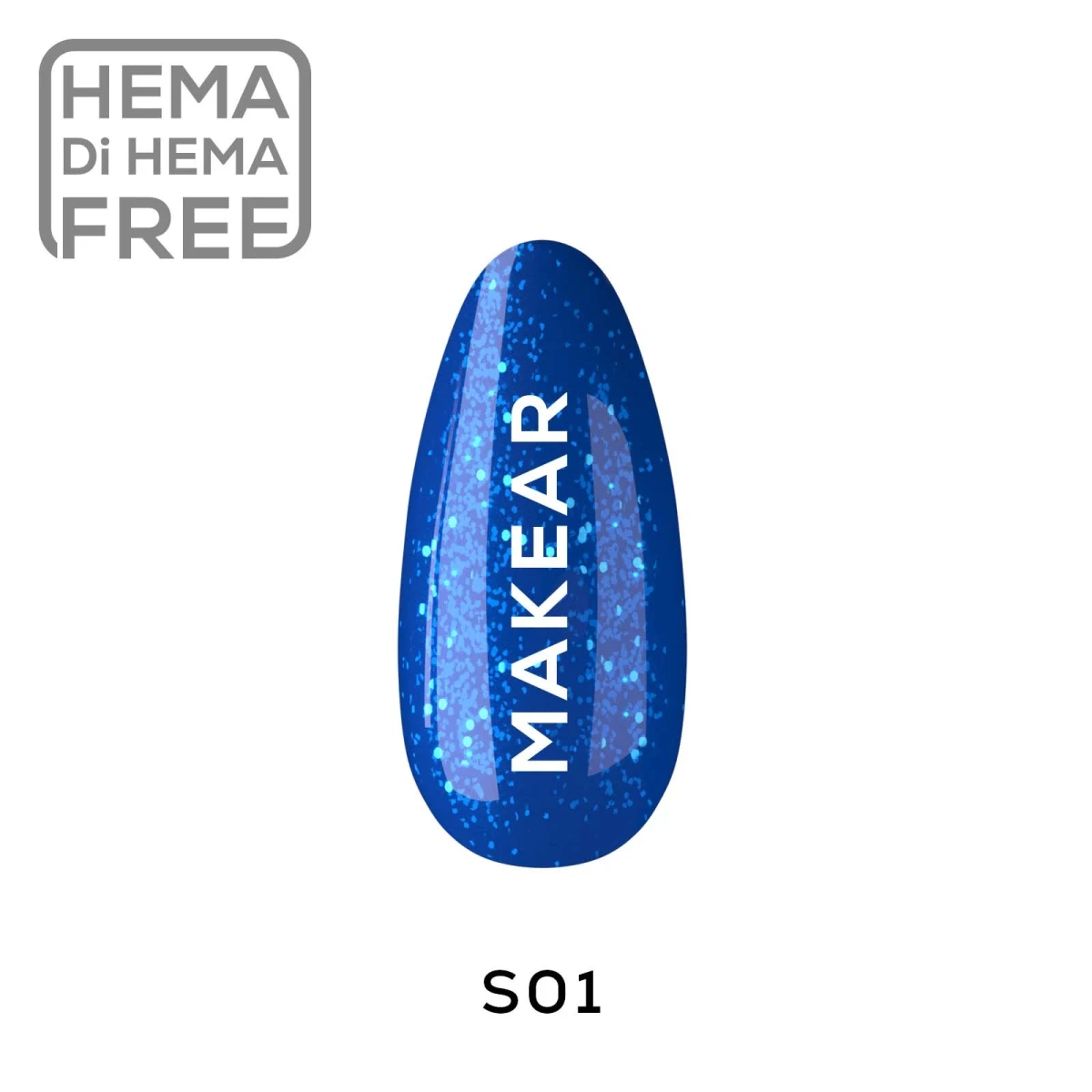 Makear lakier hybrydowy S01 - niebieski z grubszym bro zdjecie 1, 8 ml
