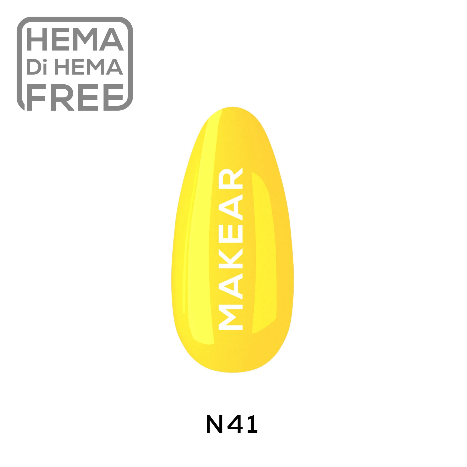 Makear N41 neonowy bananowy żółty - swatch koloru, Neon Candy 8 ml