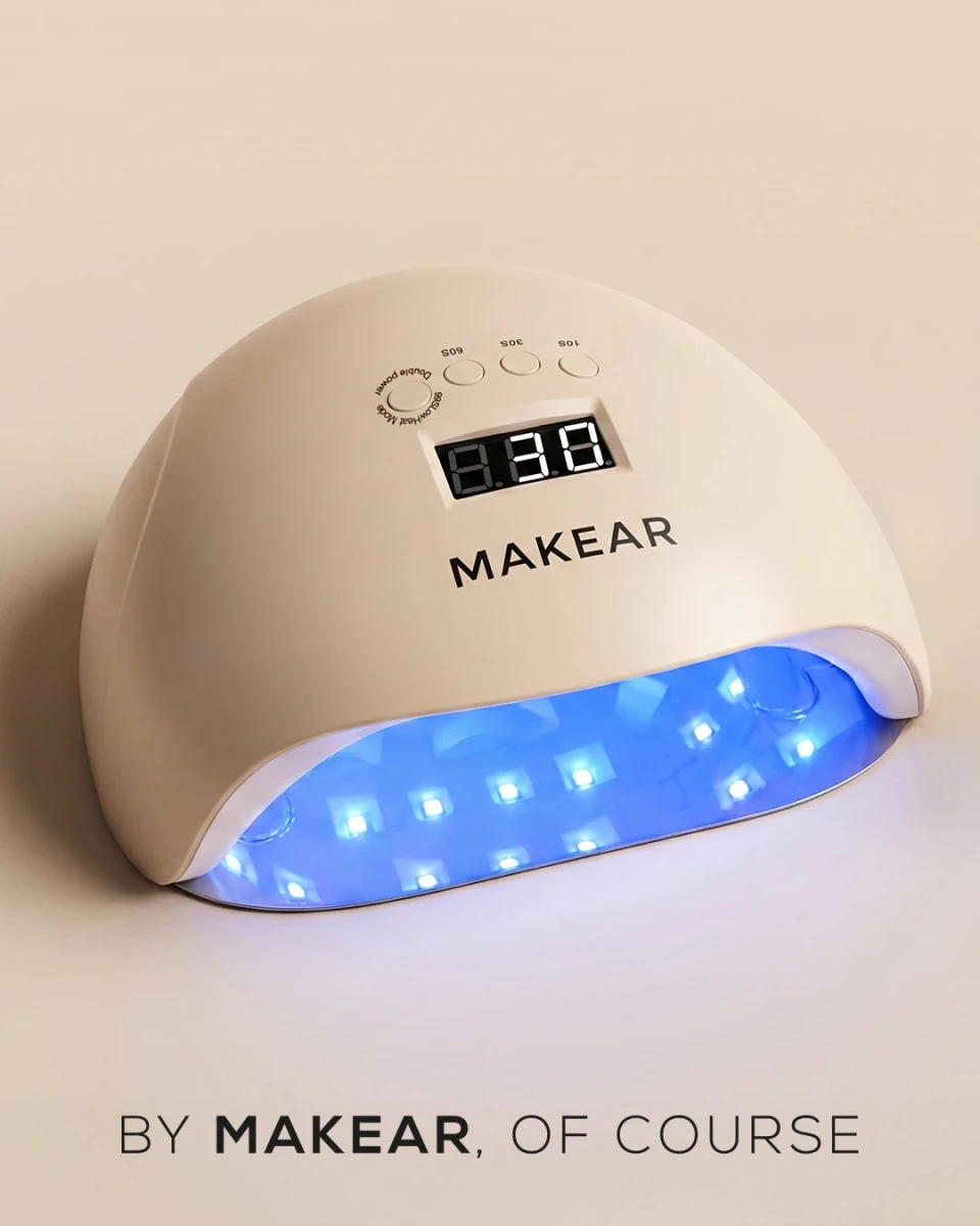 Lampa LED/UV MAKEAR SALON STANDARD 48W/65W – ujęcie pod kątem, włączone diody