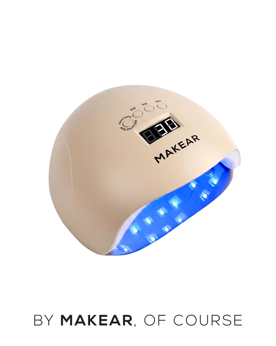 Lampa LED/UV MAKEAR SALON STANDARD 48W/65W – widok pod kątem, włączona