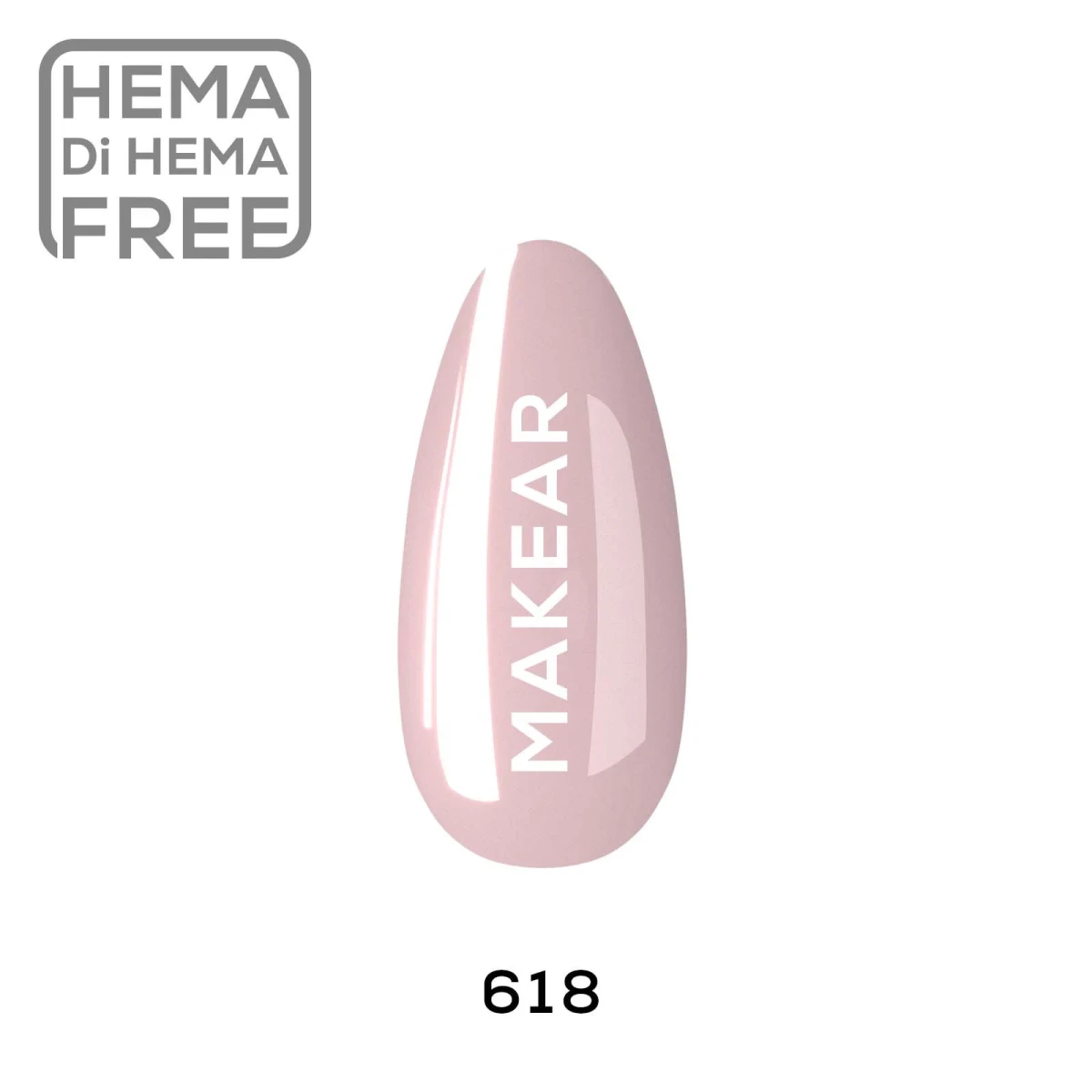 Makear lakier hybrydowy nr 618 Pudrowy beżowo-różowy nude - zdjęcie 2