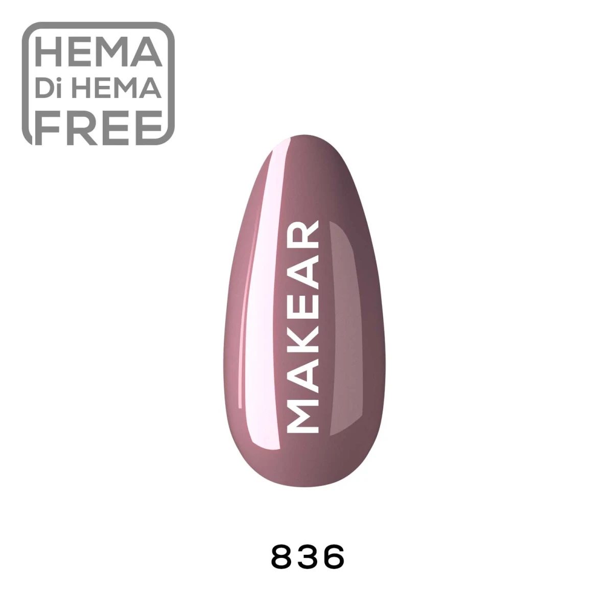 Makear lakier hybrydowy nr 836 Mauve przykurzony mauve - zdjęcie 2