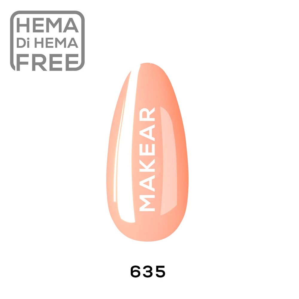 Makear lakier hybrydowy nr 635 Morela morelowy pastel - swatch koloru