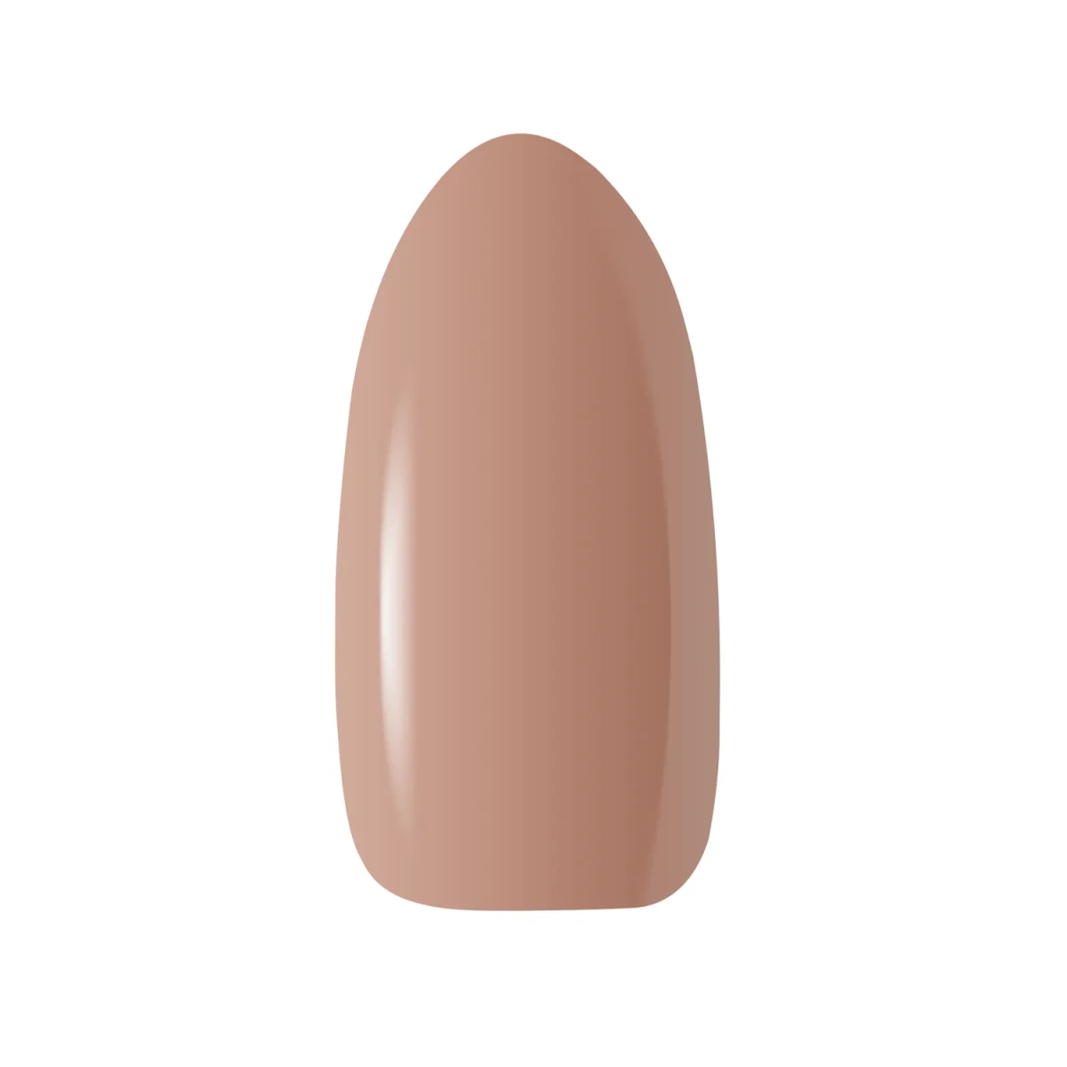 Claresa Nude Glow Gummy Nude 4 - swatch półtransparentnego, karmelowo-beżowego lakieru hybrydowego na tipie