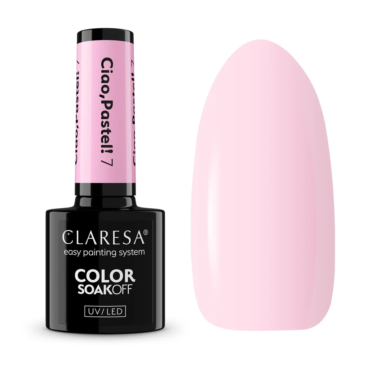 Claresa Ciao Pastel 7 - chłodny pastelowy róż hybryda soak off 5 g, packshot butelki