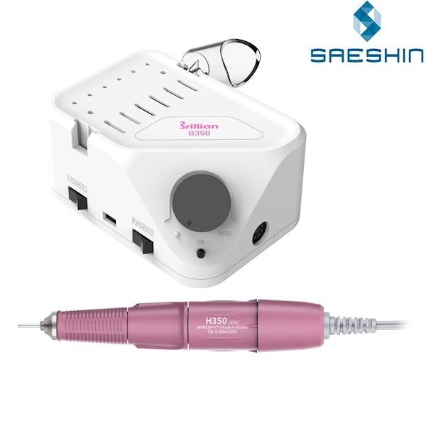 Frezarka Saeshin Brillian B350/H350 PINK - baza sterownicza, różowa rączka H350 i pedał nożny