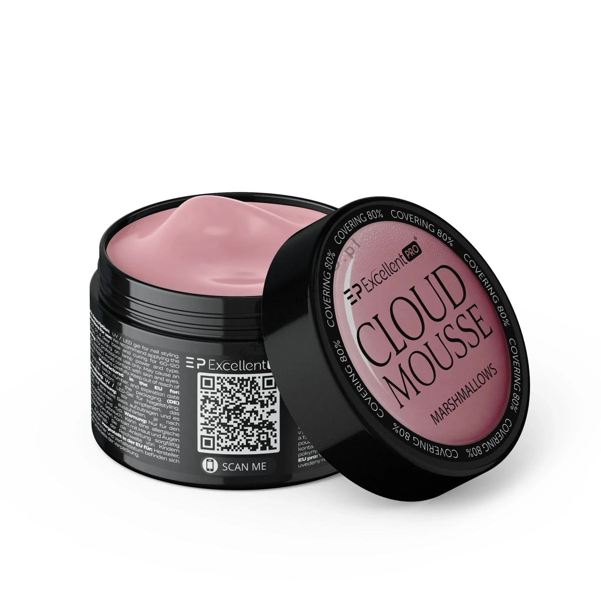 Excellent PRO Cloud Mousse Marshmallows 50g - budujacy zel tiksotropowy pudrowy roz, krycie 80%