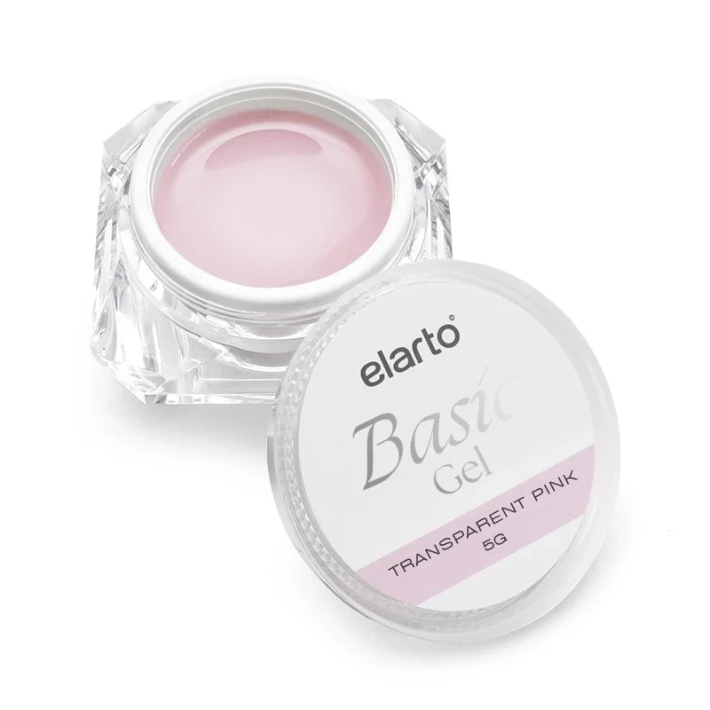 Elarto Basic Gel Transparent Pink 5 g - słoiczek transparentnego różowego żelu jednofazowego