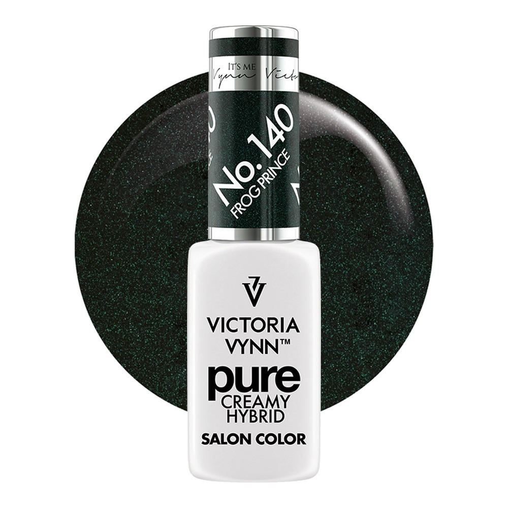 Lakier hybrydowy Victoria Vynn Pure Creamy Hybrid No. 140 Frog Prince 8 ml - buteleczka i kółko koloru