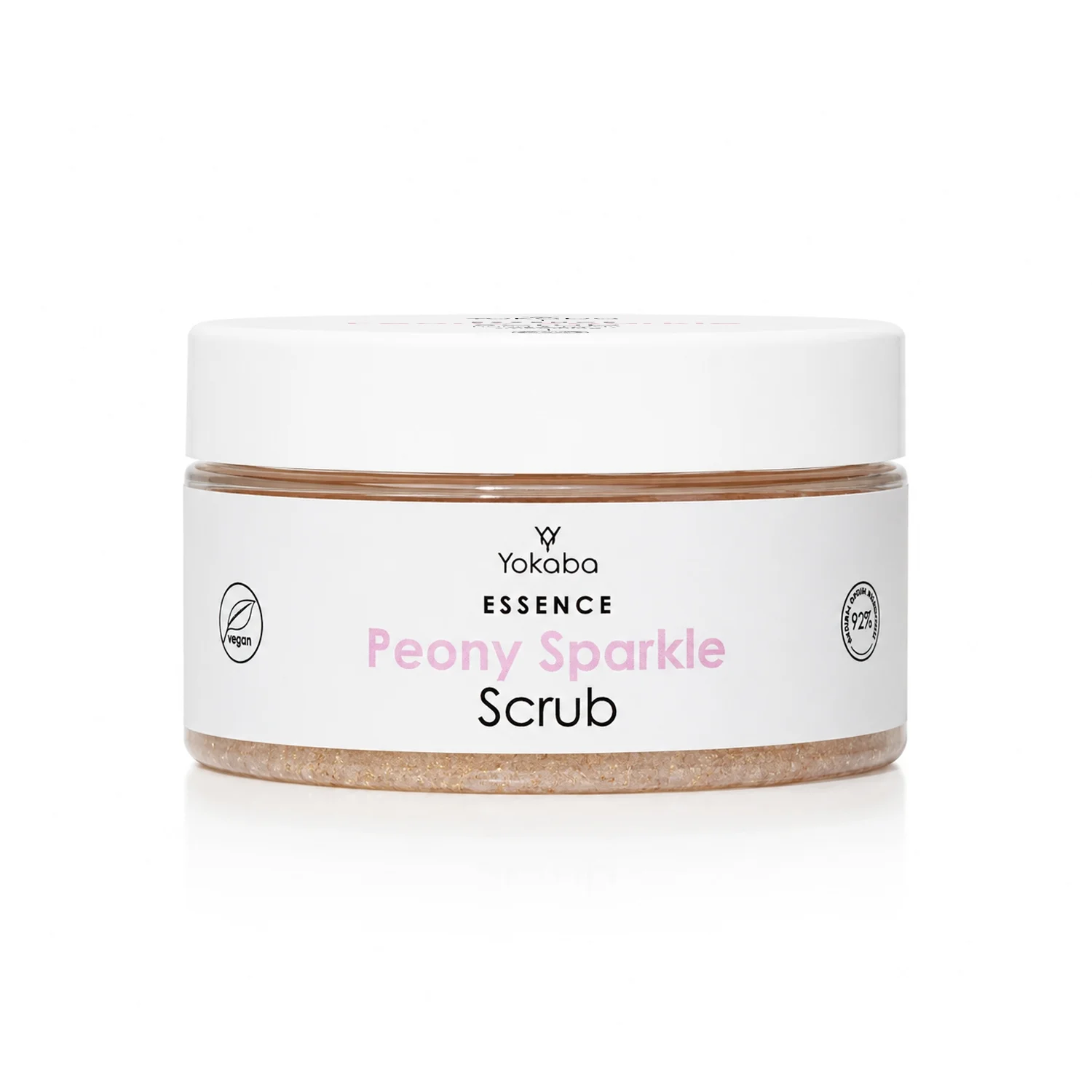 Yokaba Essence Peony Sparkle Scrub, peeling do rąk i ciała 250 g, zamknięty słoiczek