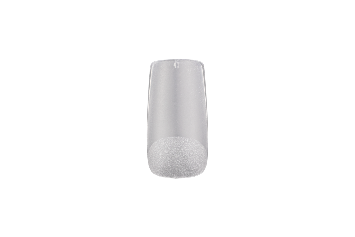 Soft Gel Tips Medium Square Victoria Vynn, pojedynczy tips z widocznym oznaczeniem rozmiaru