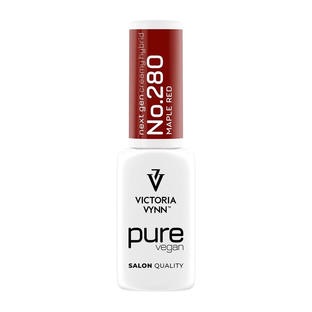 Butelka Victoria Vynn Pure Vegan Creamy Hybrid nr 280 Maple Red 8 ml z czerwoną nakrętką