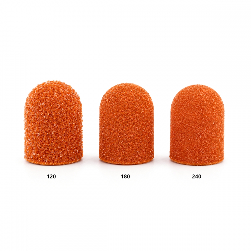 Kapturki ścierne NAIL4U 13 mm, porównanie gradacji 120, 180 i 240