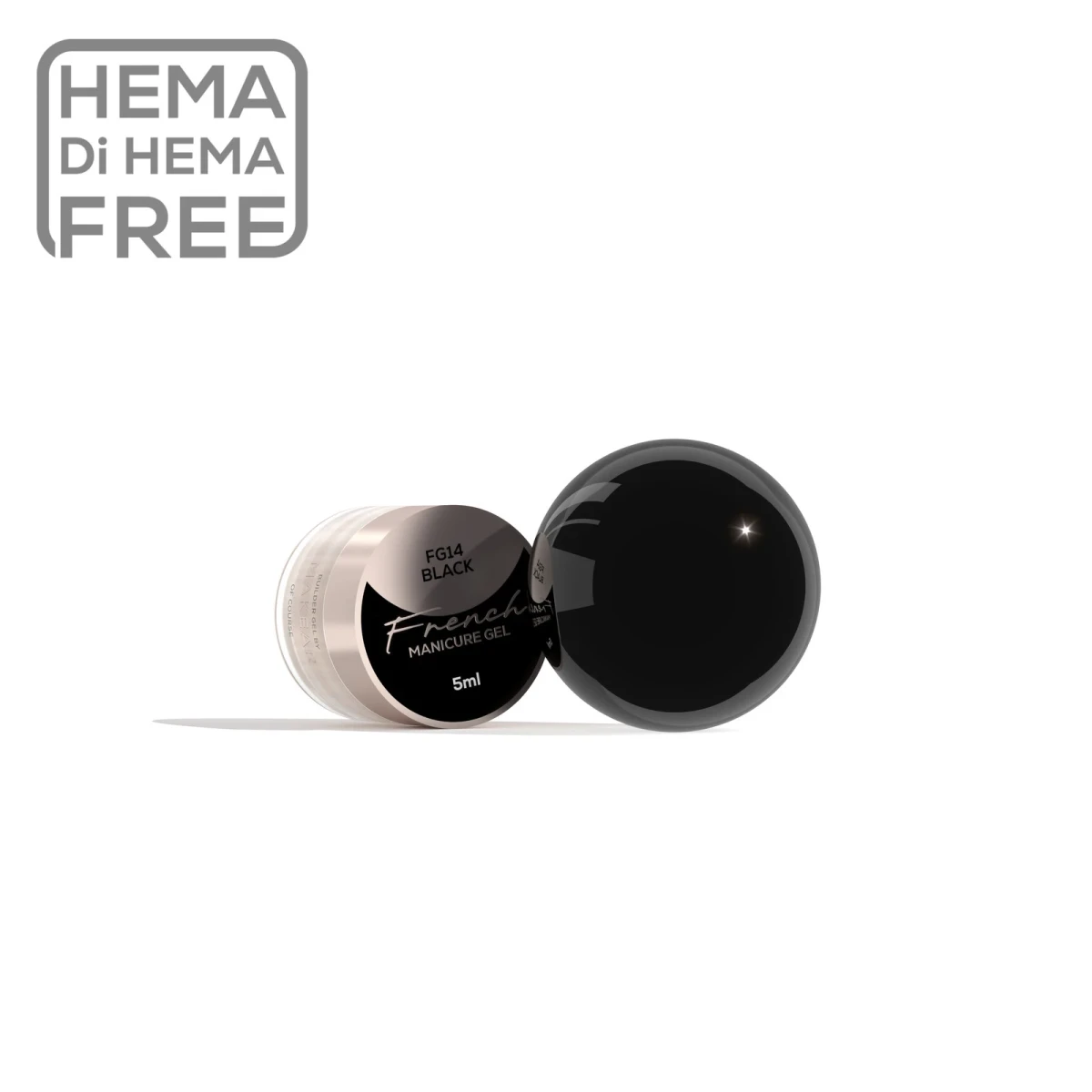 French Manicure Gel Black FG14 Makear 5 ml, słoiczek z czarnym żelem do frencha