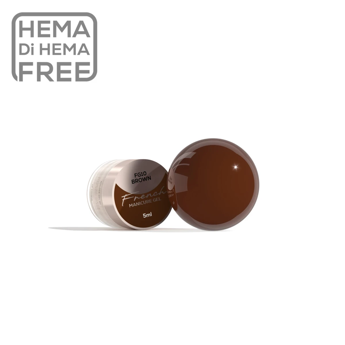 Makear French Manicure Gel Brown FG10 5 ml, słoiczek z otwartym wieczkiem