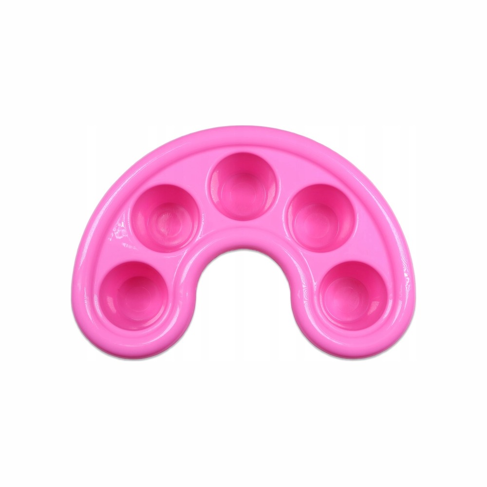 Miseczka do manicure różowa, plastikowa, 5 przegródek na palce