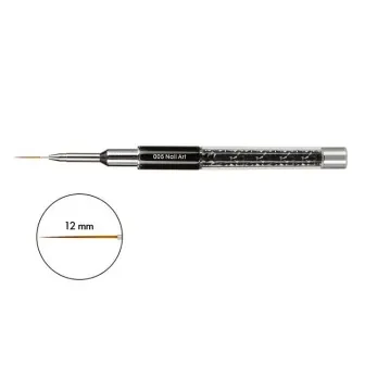 Pędzel precyzyjny Victoria Vynn NAIL ART 005 z włosiem 12 mm do cienkich, długich linii i czarną rękojeścią z kryształkami