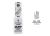 Lakier hybrydowy Victoria Vynn Pure Creamy Hybrid 143 Magical Silver 8 ml, butelka i wzornik koloru na tipsie