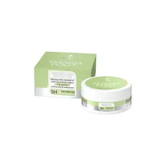 Maść CRACKED HEEL PROTECTOR Pharm Foot 75 ml, słoik obok kartonowego pudełka